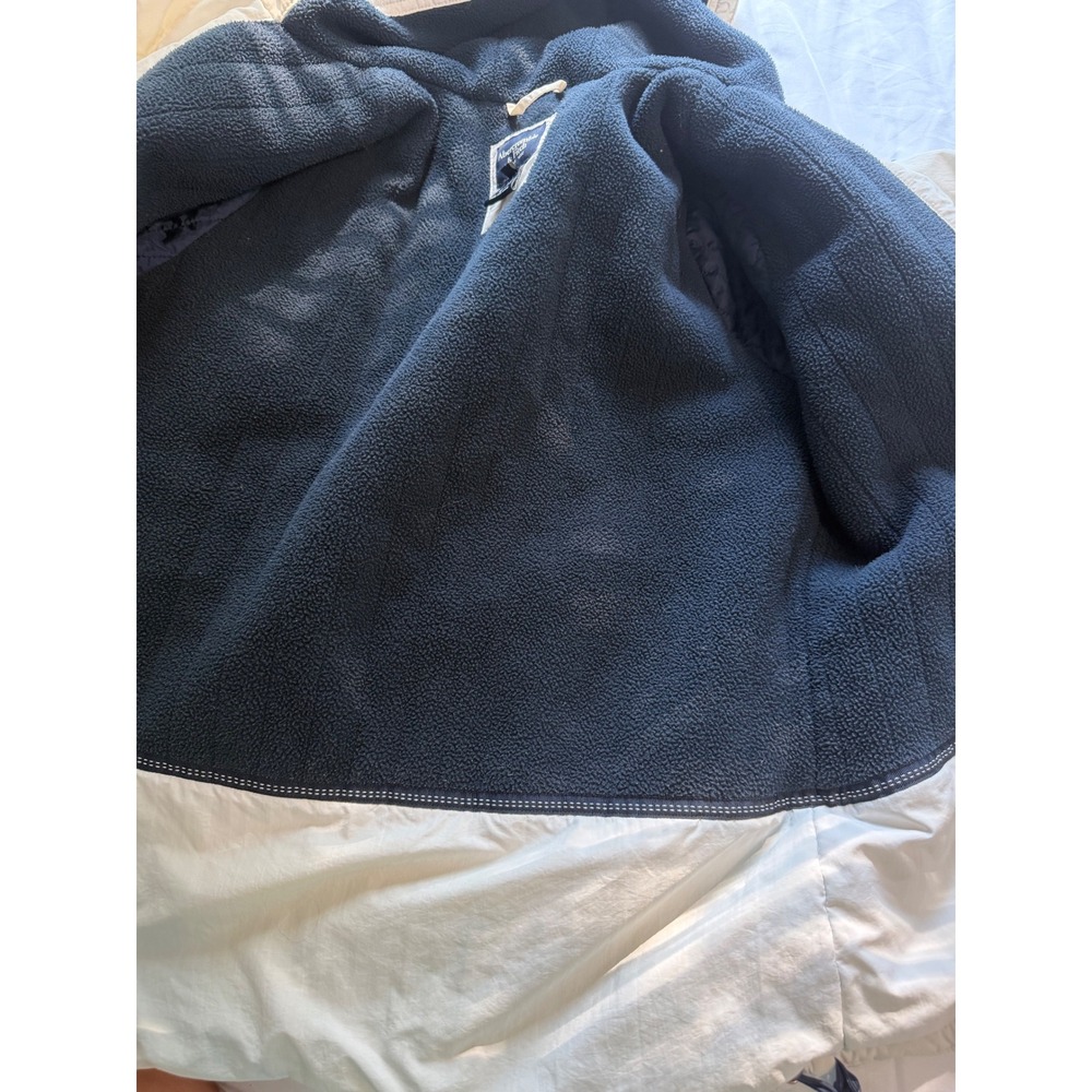 Abercrombie & Fitch Vintage Hooded Windbreaker Jacket Cream Blue Fleece Lined S - Picture 12 of 16